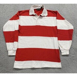 Vintage Neil Martin Shirt Mens Small Red White Stripe Rugby Made USA 90s